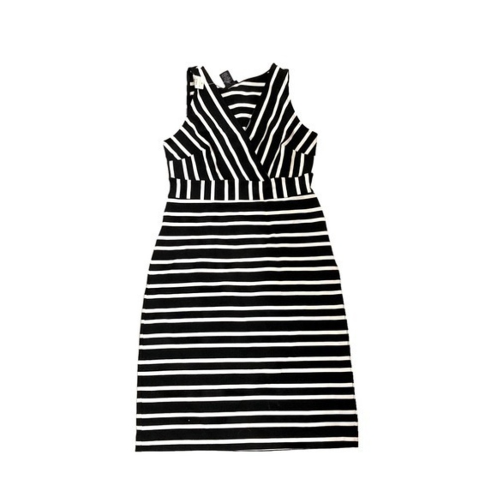 Ann Taylor black white striped  sleeveless dress nwt xs $119